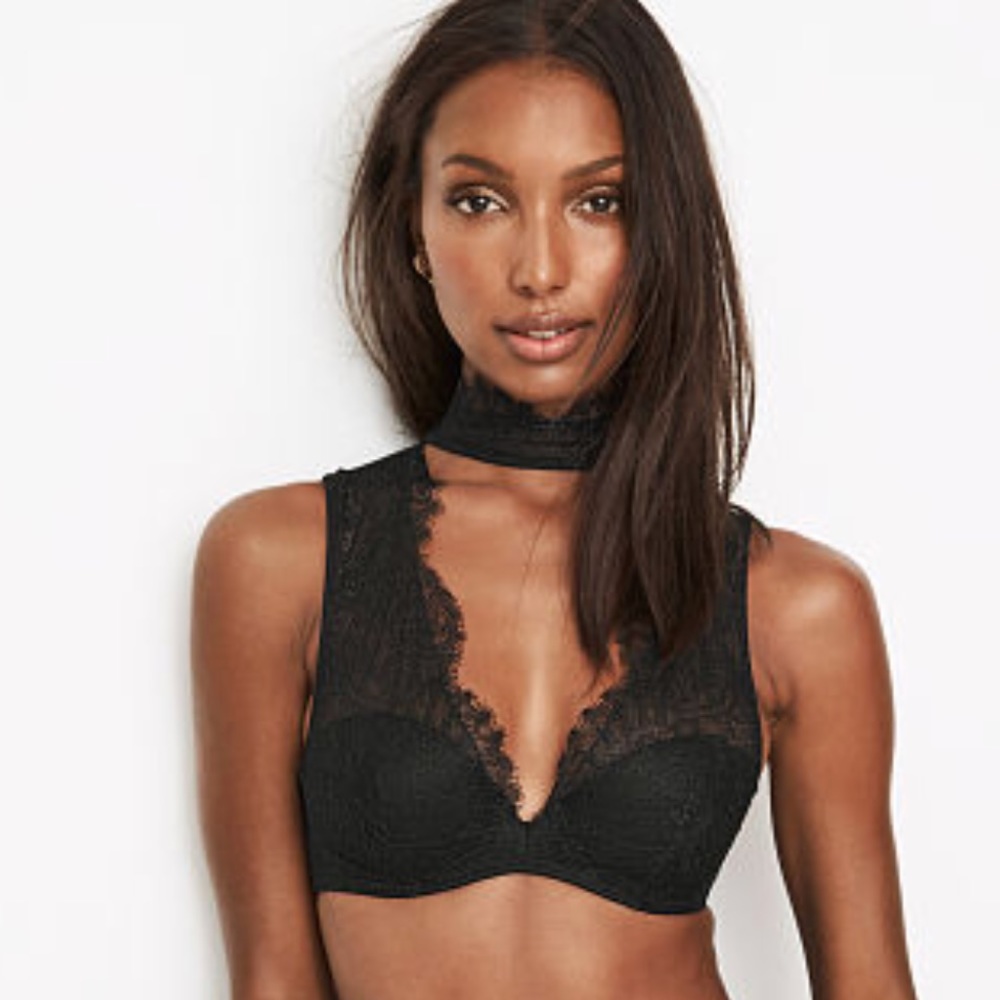 Victoria Secret Lace choker plunge bra